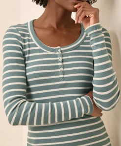 Women Pact Organic Easy Rib Slim Henley