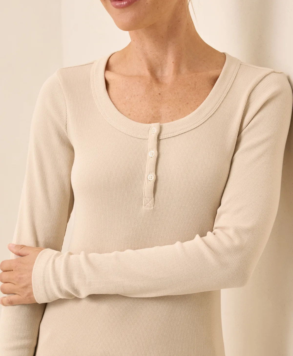 Women Pact Organic Easy Rib Slim Henley