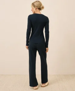 Women Pact Organic Easy Rib Wide Leg Lounge Pant