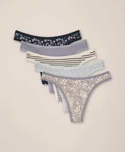 Women Pact Organic Everyday Classic Fit Thong 5-Pack