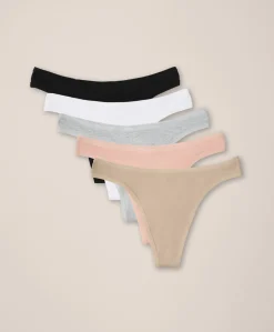 Women Pact Organic Everyday Classic Fit Thong 5-Pack