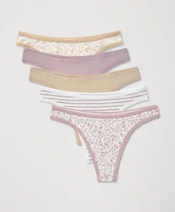 Women Pact Organic Everyday Classic Fit Thong 5-Pack