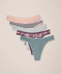 Women Pact Organic Everyday Classic Fit Thong 5-Pack