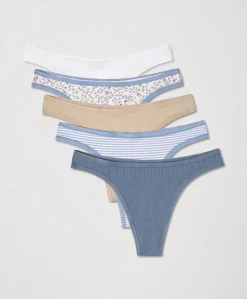 Women Pact Organic Everyday Classic Fit Thong 5-Pack