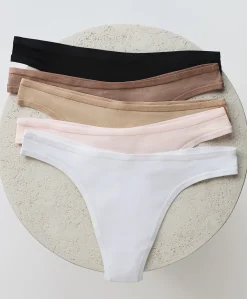 Women Pact Organic Everyday Classic Fit Thong 5-Pack