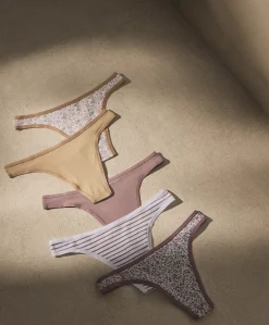 Women Pact Organic Everyday Classic Fit Thong 5-Pack