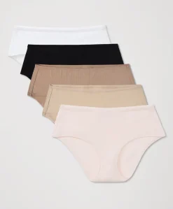 Women Pact Organic Everyday Mid Rise Hipster 5-Pack