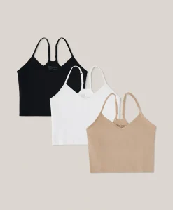 Women Pact Organic Everyday Shelf Bra Cropped Camisole 3-Pack