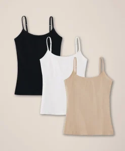 Women Pact Organic Everyday Shelf Bra Long Camisole 3-Pack