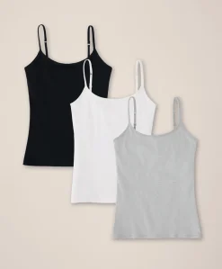 Women Pact Organic Everyday Shelf Bra Long Camisole 3-Pack
