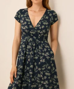 Women Pact Organic Fit & Flare Crossover Dress