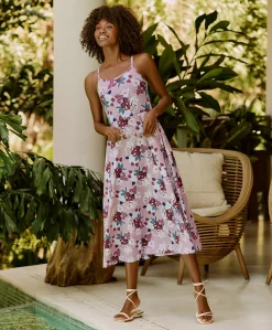 Women Pact Organic Fit & Flare Midi Dress