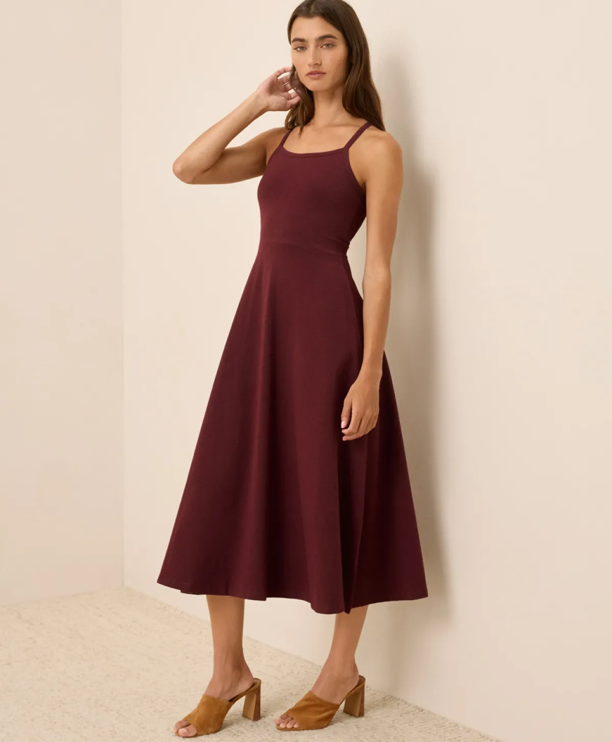 Women Pact Organic Fit & Flare Midi Dress