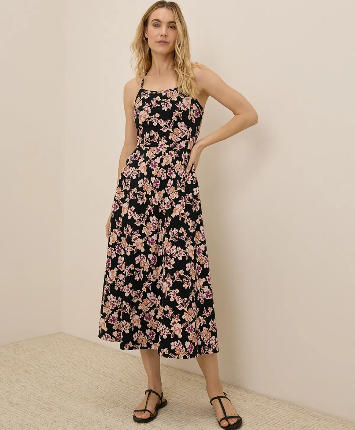 Women Pact Organic Fit & Flare Midi Dress