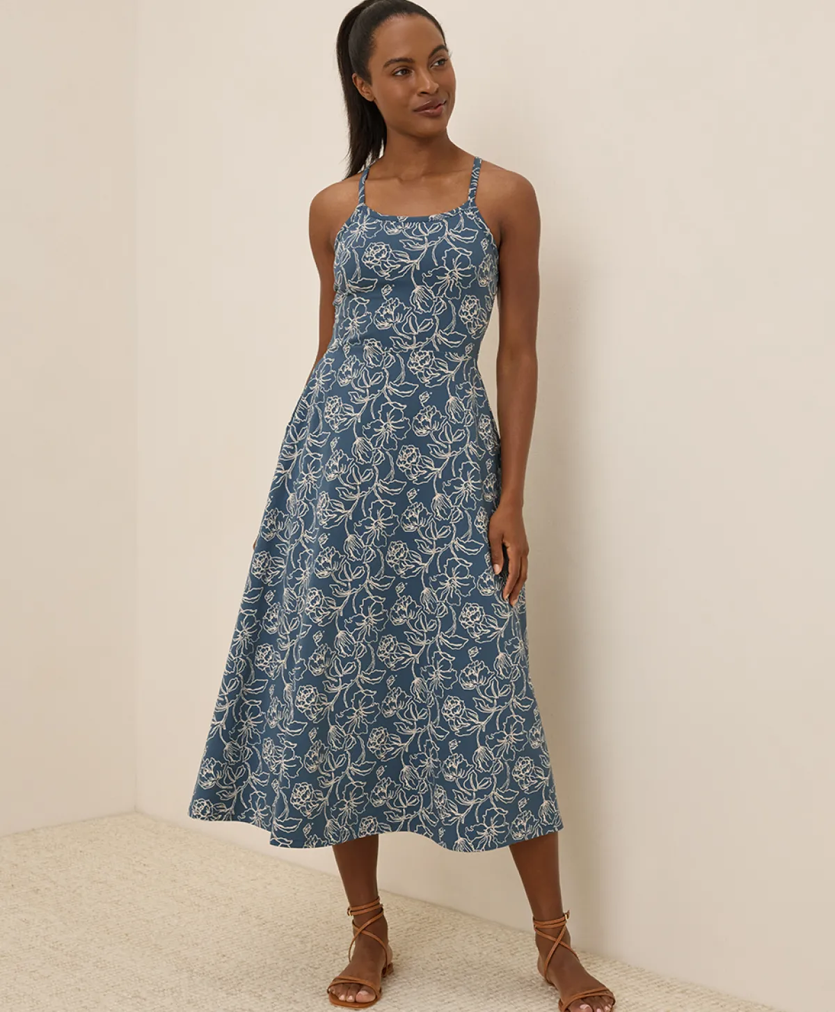 Women Pact Organic Fit & Flare Midi Dress