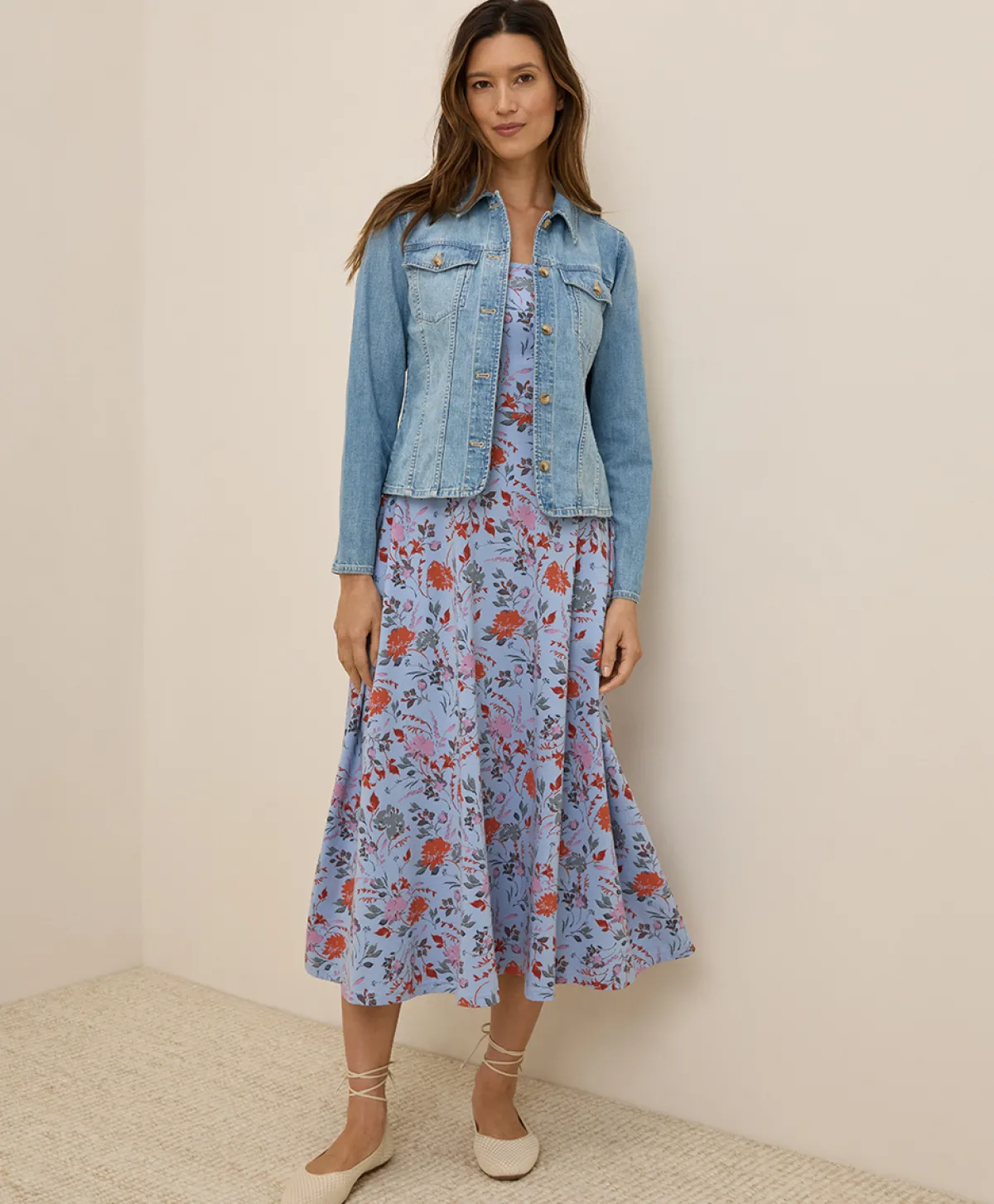 Women Pact Organic Fit & Flare Midi Dress