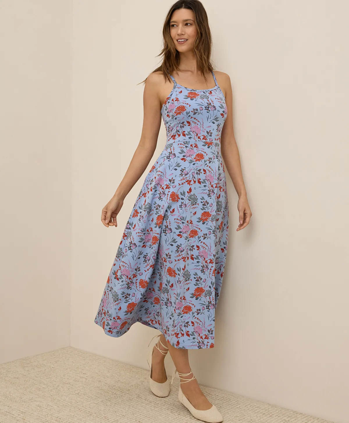 Women Pact Organic Fit & Flare Midi Dress