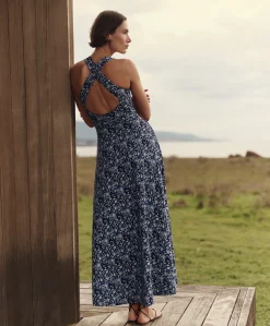 Women Pact Organic Fit & Flare Open Back Maxi Dress