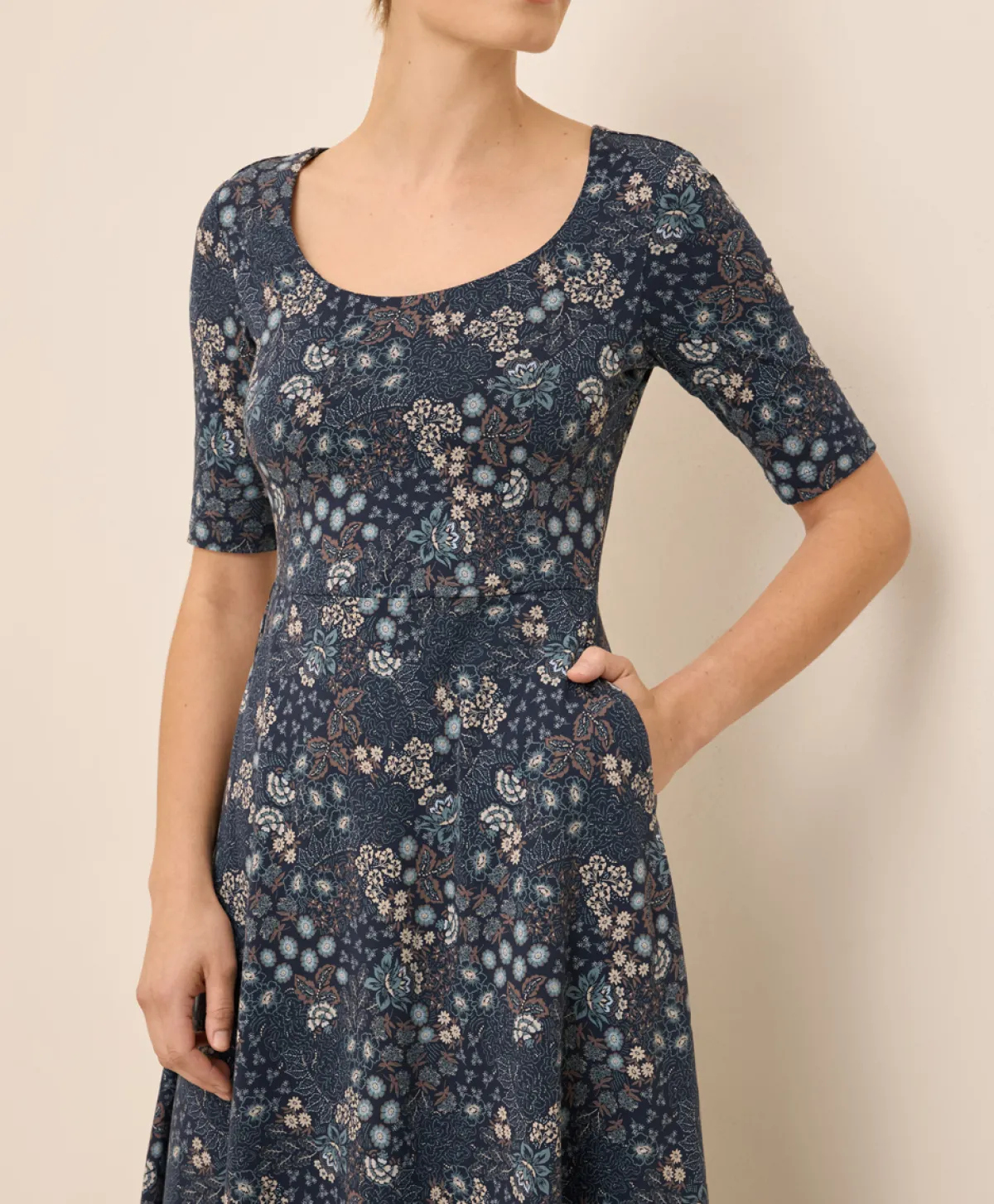 Women Pact Organic Fit & Flare Signature Scoop Dress