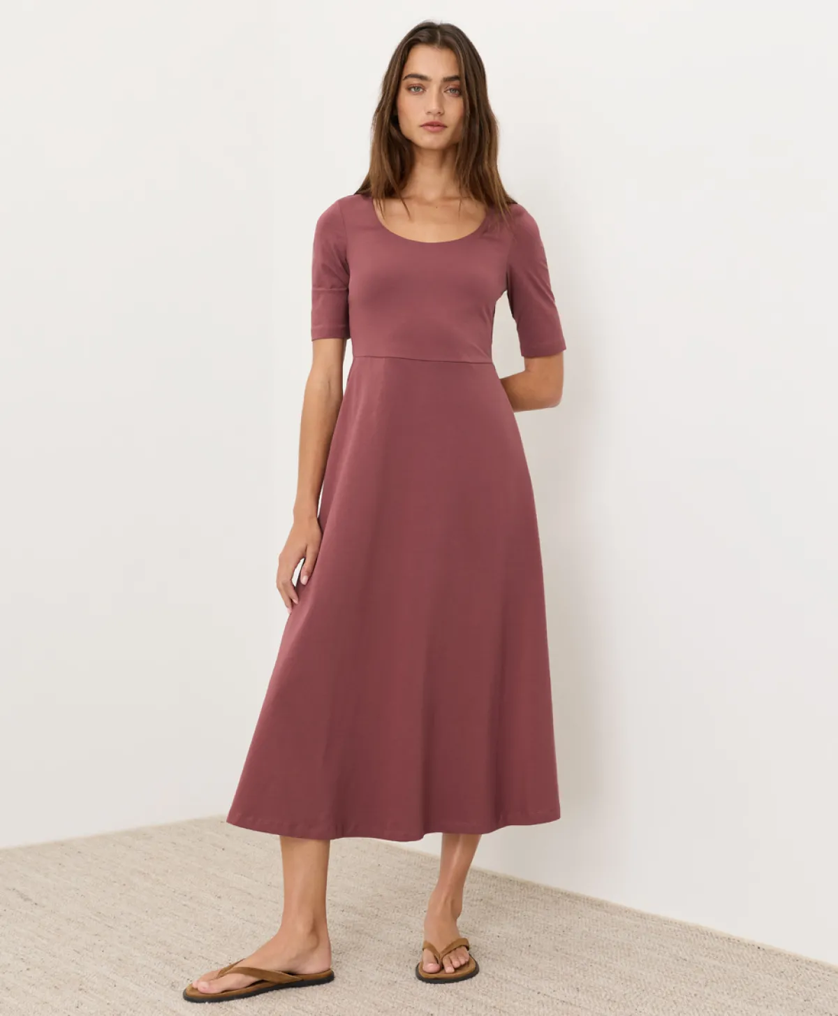 Women Pact Organic Fit & Flare Signature Scoop Dress