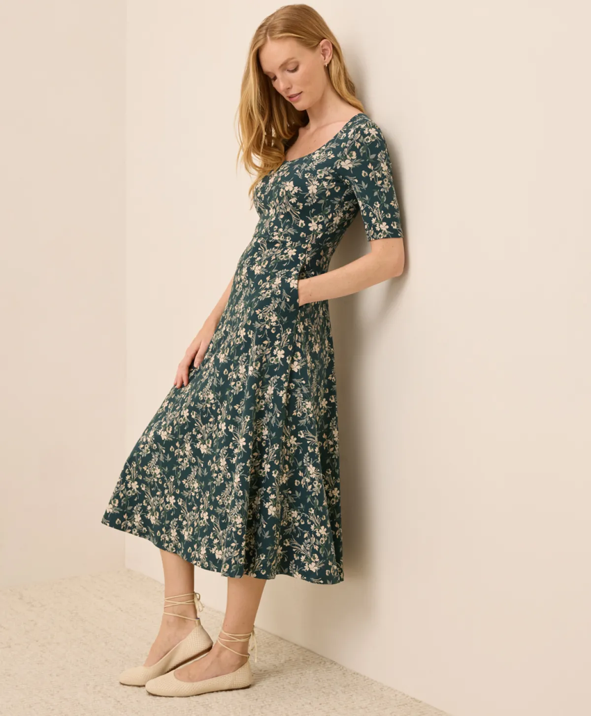 Women Pact Organic Fit & Flare Signature Scoop Dress