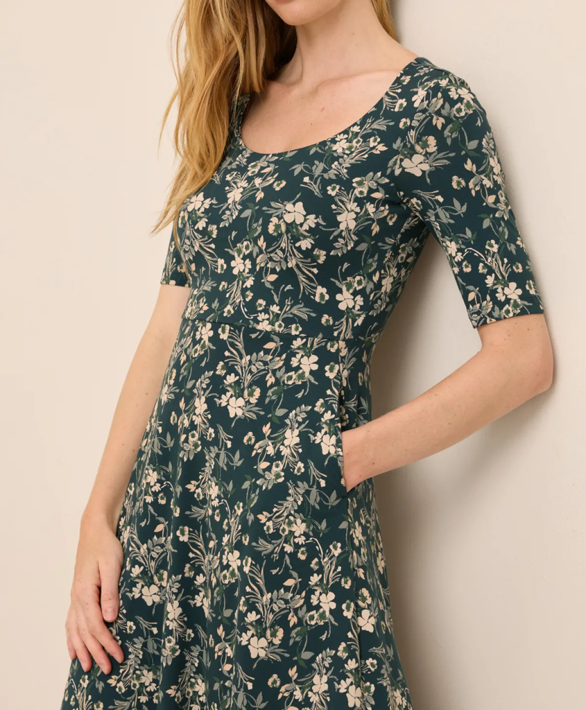 Women Pact Organic Fit & Flare Signature Scoop Dress