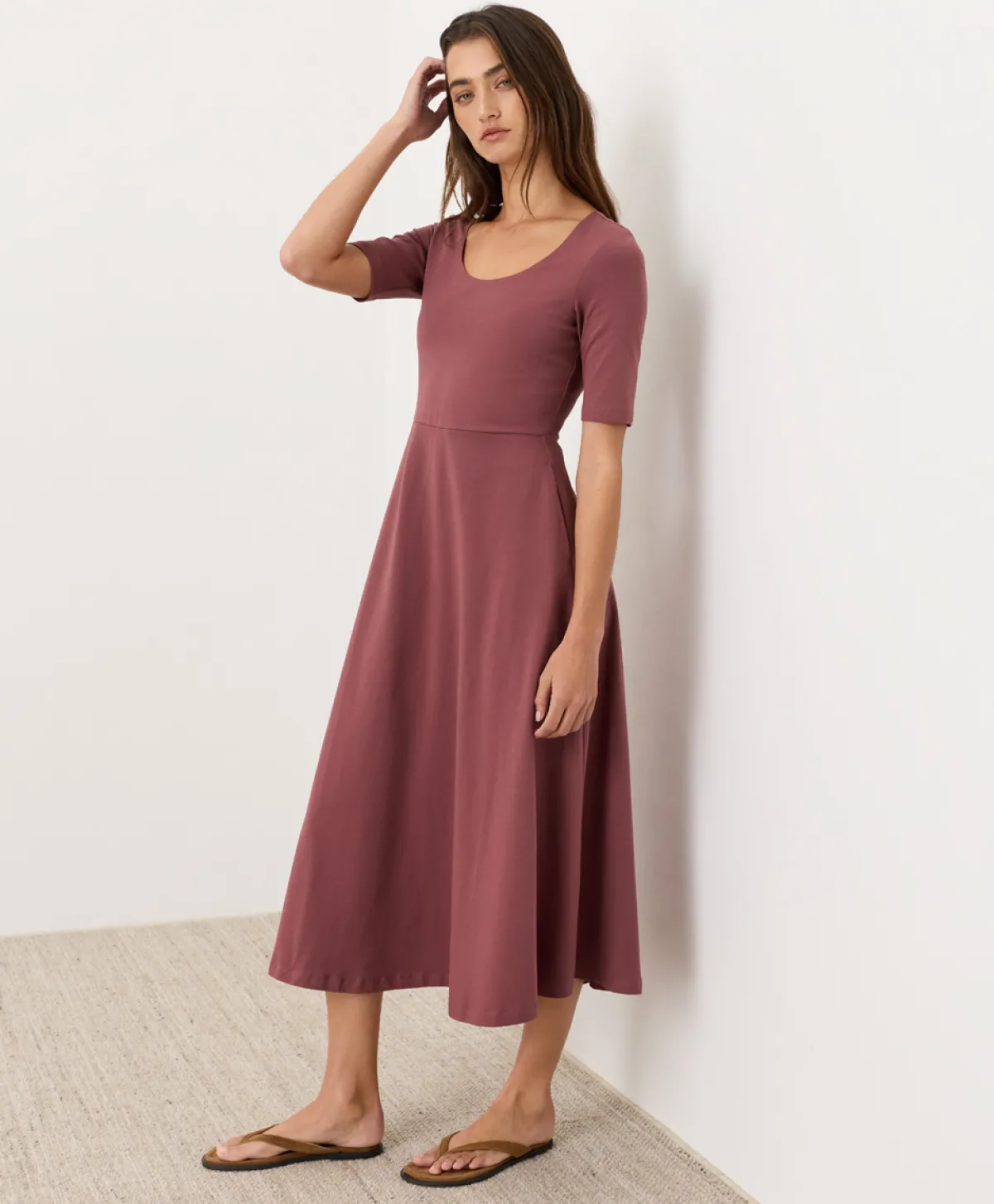 Women Pact Organic Fit & Flare Signature Scoop Dress