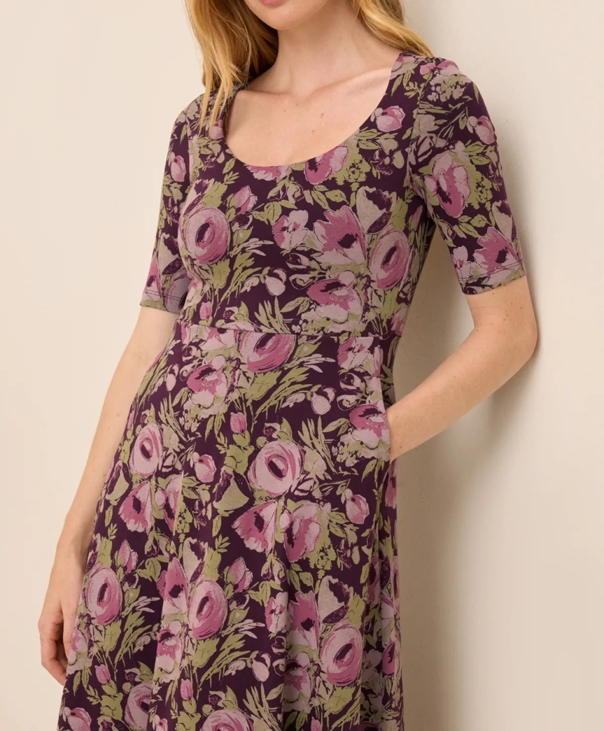 Women Pact Organic Fit & Flare Signature Scoop Dress