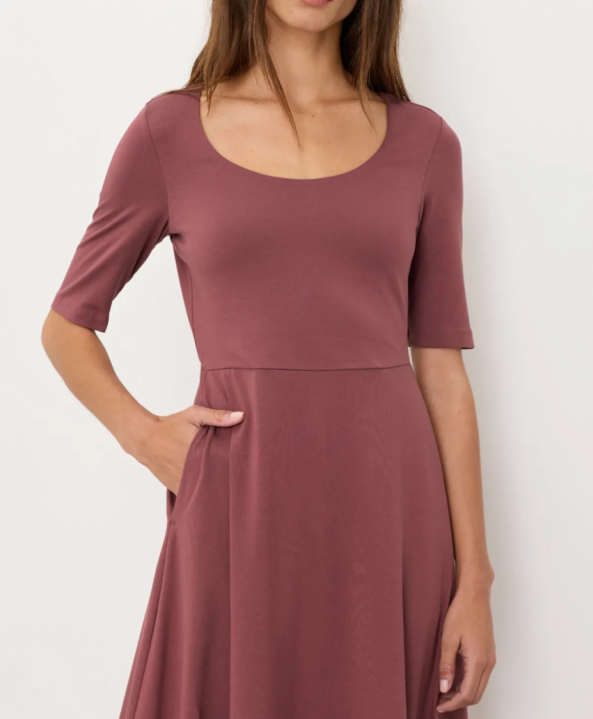 Women Pact Organic Fit & Flare Signature Scoop Dress