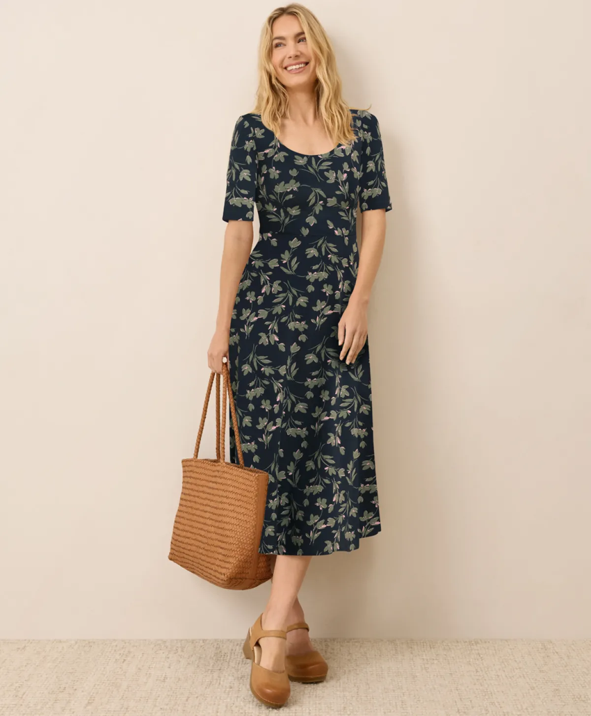 Women Pact Organic Fit & Flare Signature Scoop Dress