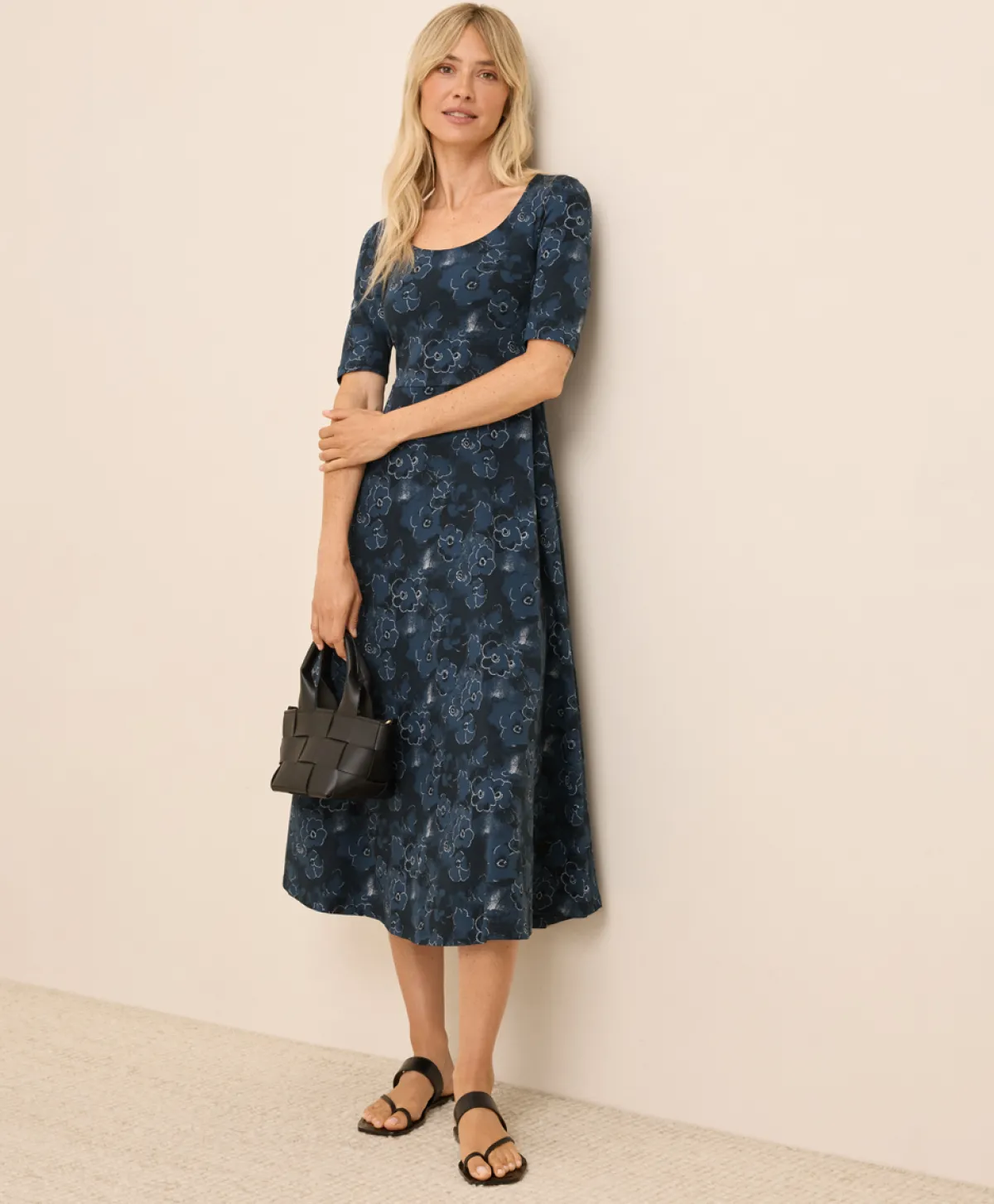 Women Pact Organic Fit & Flare Signature Scoop Dress