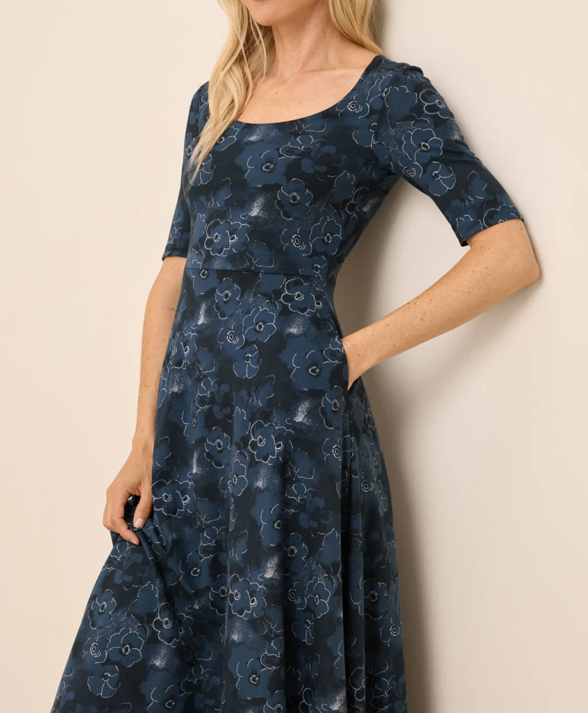 Women Pact Organic Fit & Flare Signature Scoop Dress