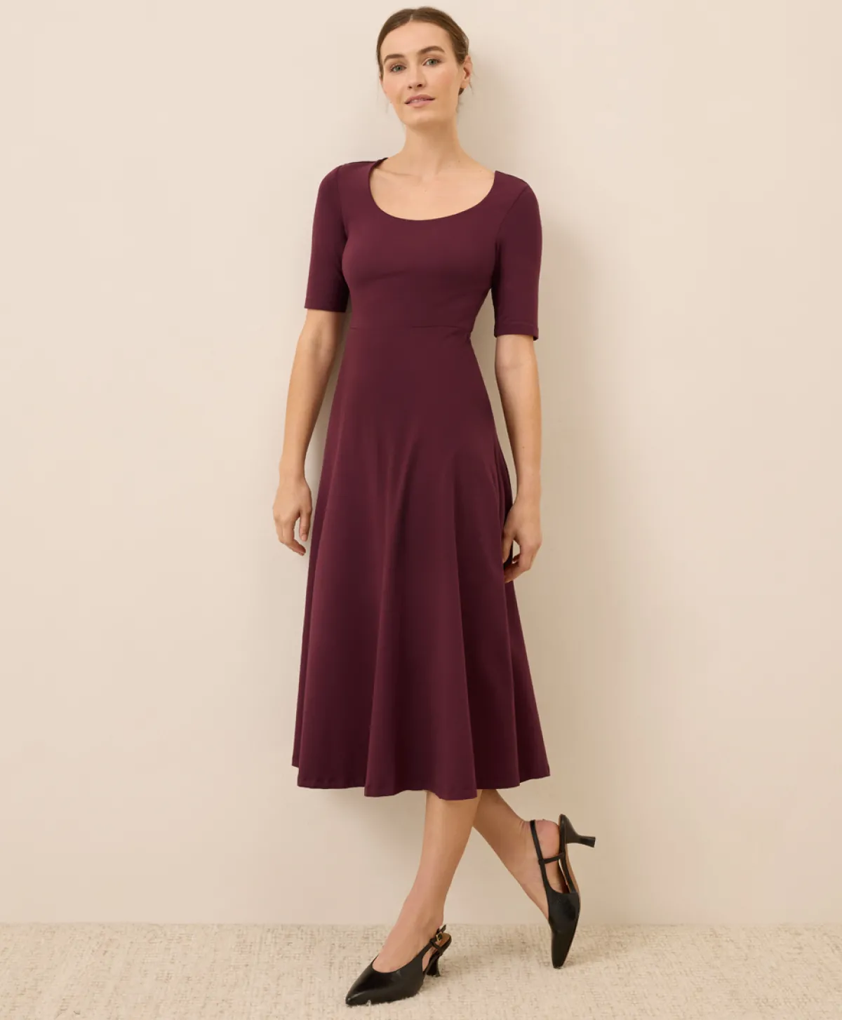 Women Pact Organic Fit & Flare Signature Scoop Dress