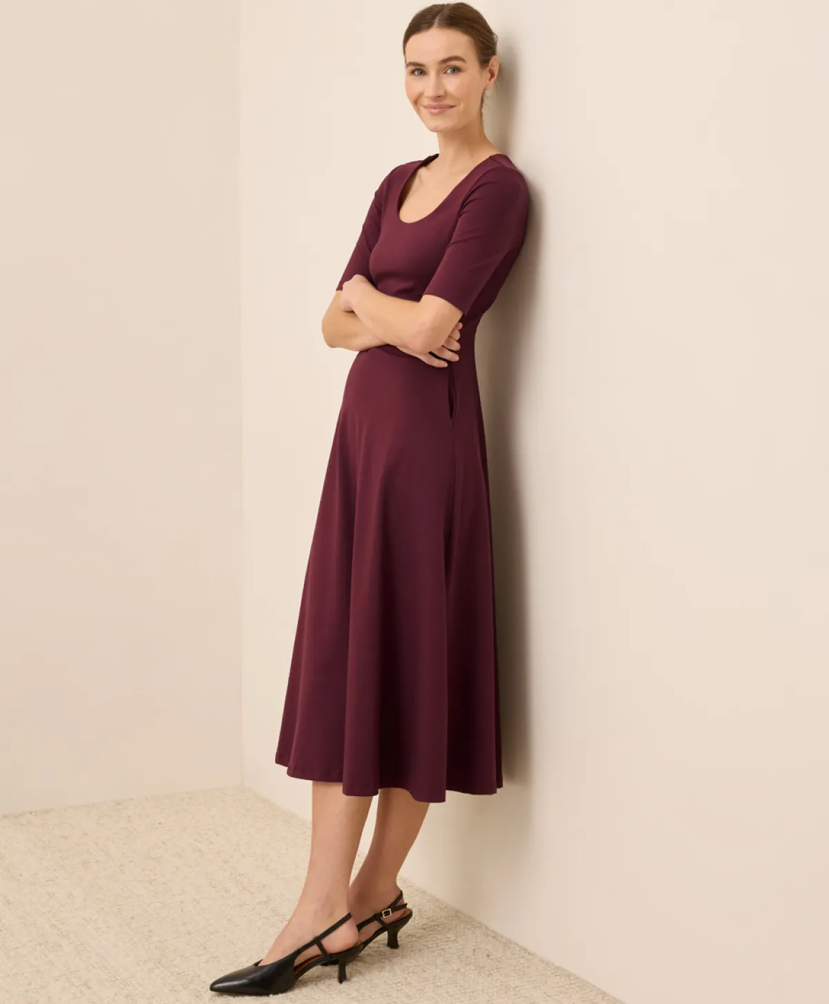 Women Pact Organic Fit & Flare Signature Scoop Dress