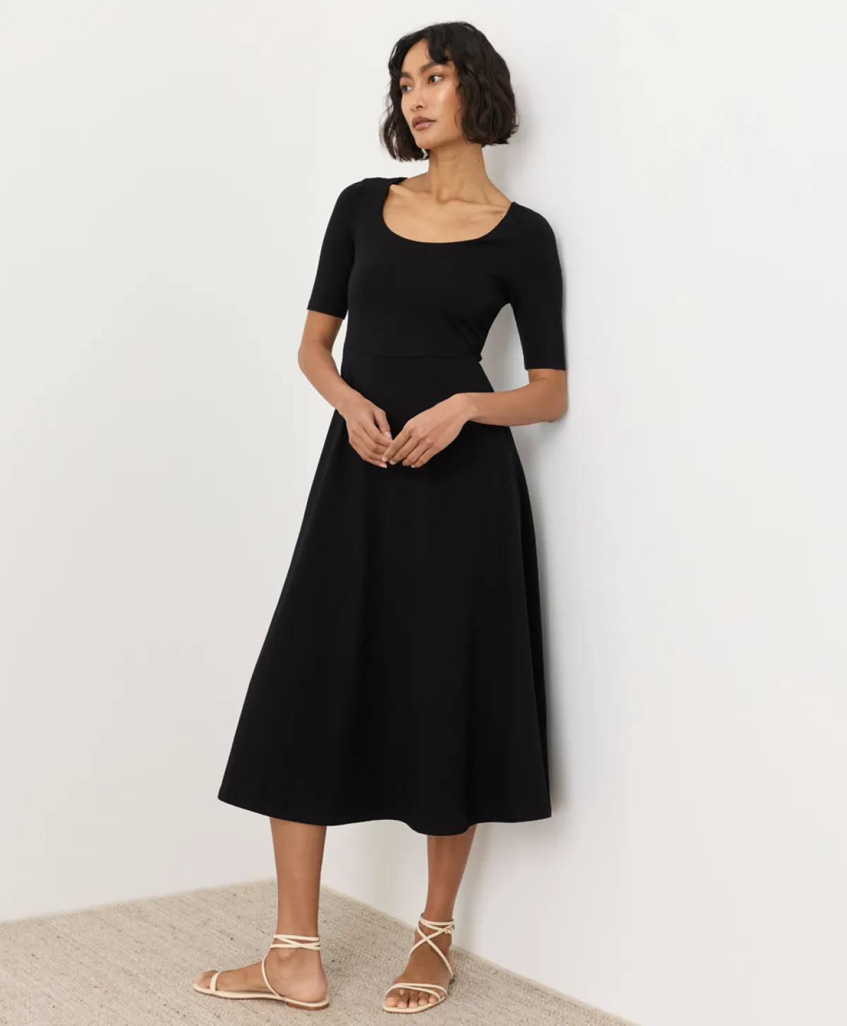 Women Pact Organic Fit & Flare Signature Scoop Dress