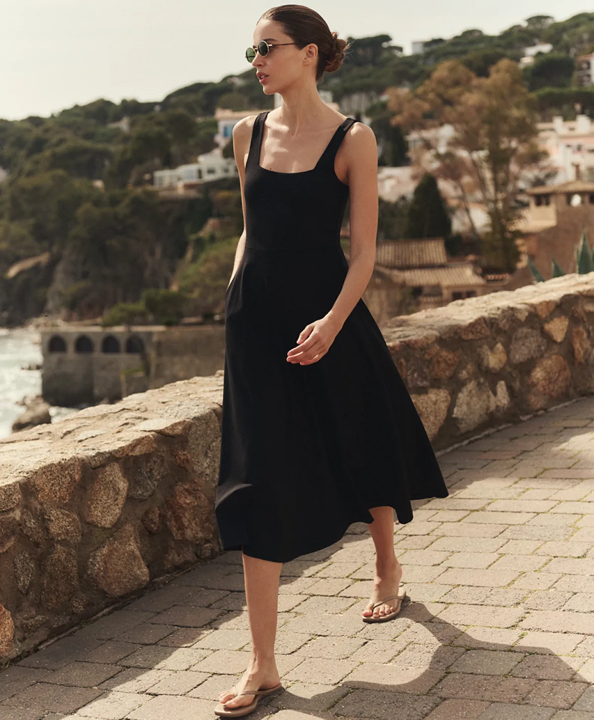 Women Pact Organic Fit & Flare Square Neck Dress