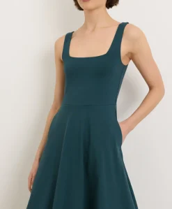 Women Pact Organic Fit & Flare Square Neck Dress