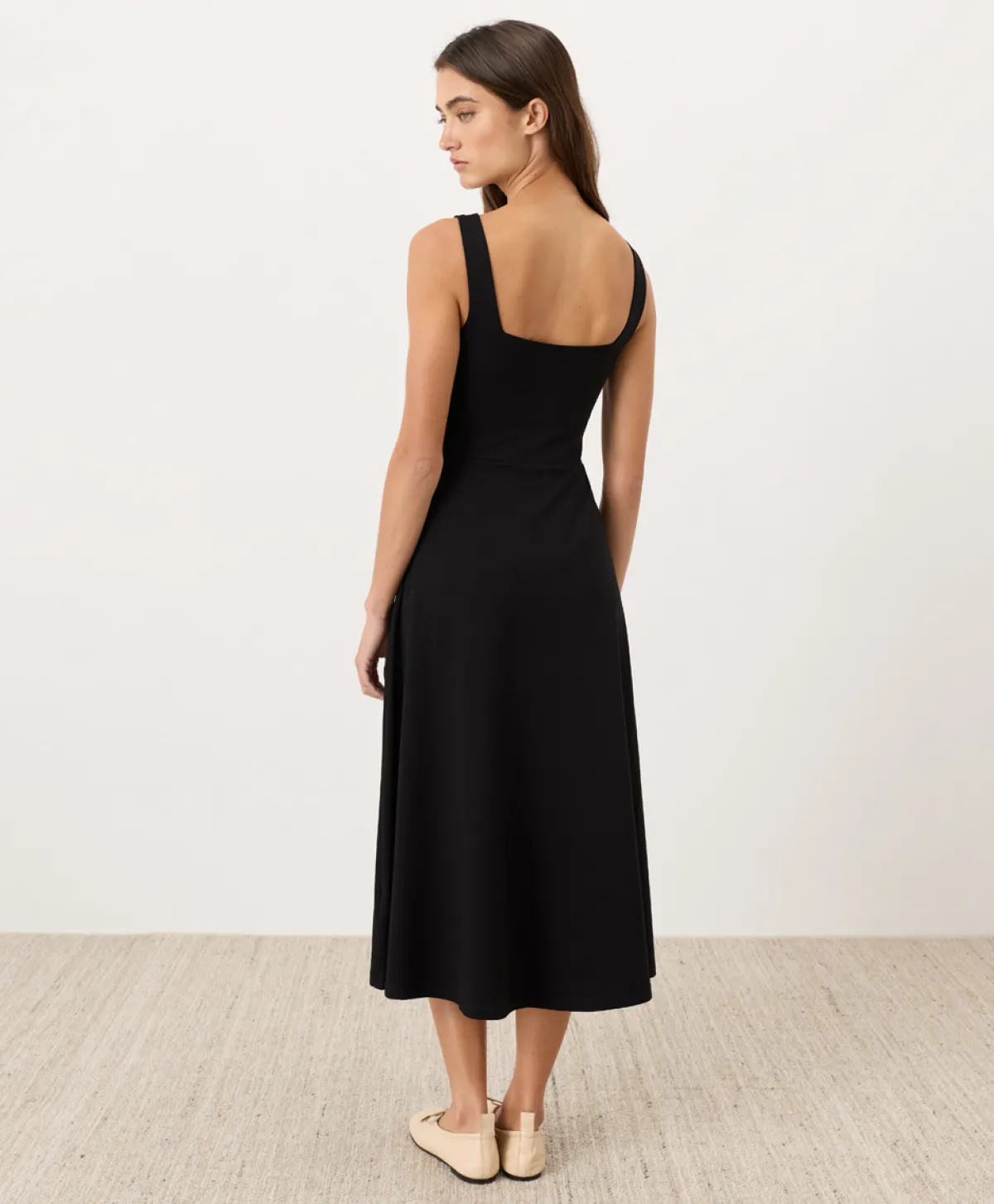 Women Pact Organic Fit & Flare Square Neck Dress