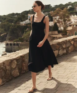 Women Pact Organic Fit & Flare Square Neck Dress