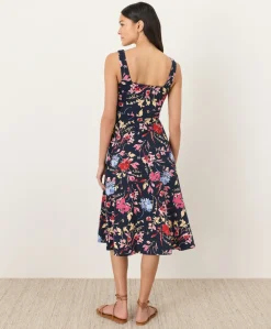 Women Pact Organic Fit & Flare Square Neck Dress