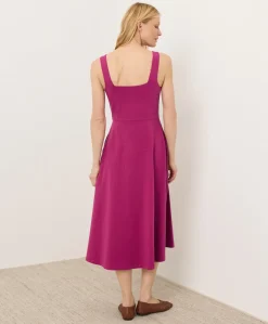 Women Pact Organic Fit & Flare Square Neck Dress