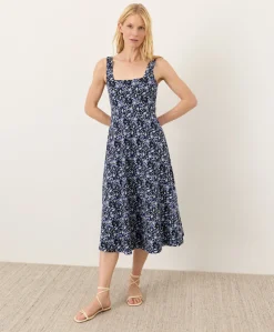 Women Pact Organic Fit & Flare Square Neck Dress