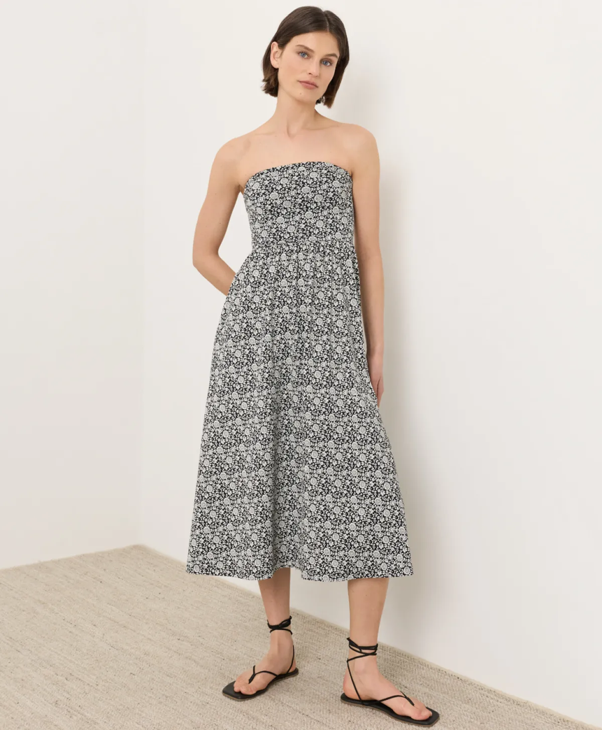 Women Pact Organic Fit & Flare Strapless Dress