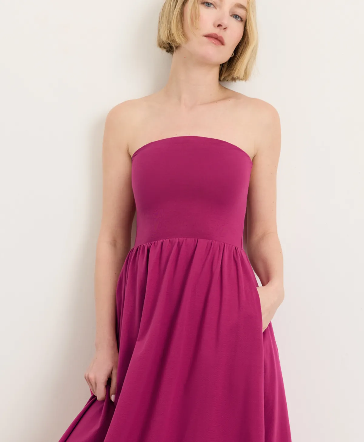 Women Pact Organic Fit & Flare Strapless Dress