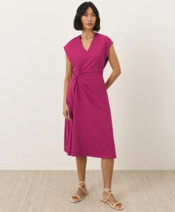 Women Pact Organic Fit & Flare V-Neck Twist Dress