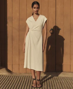Women Pact Organic Fit & Flare V-Neck Twist Dress