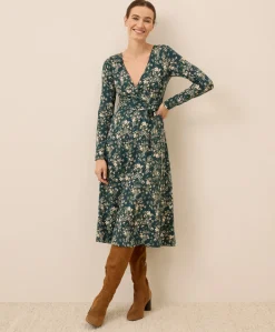 Women Pact Organic Fit & Flare Wrap Dress