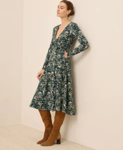 Women Pact Organic Fit & Flare Wrap Dress