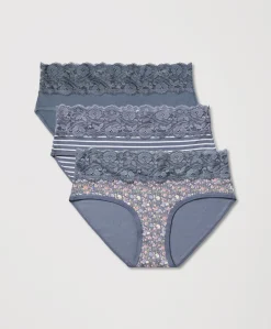Women Pact Organic Lace Waist Brief 3-Pack