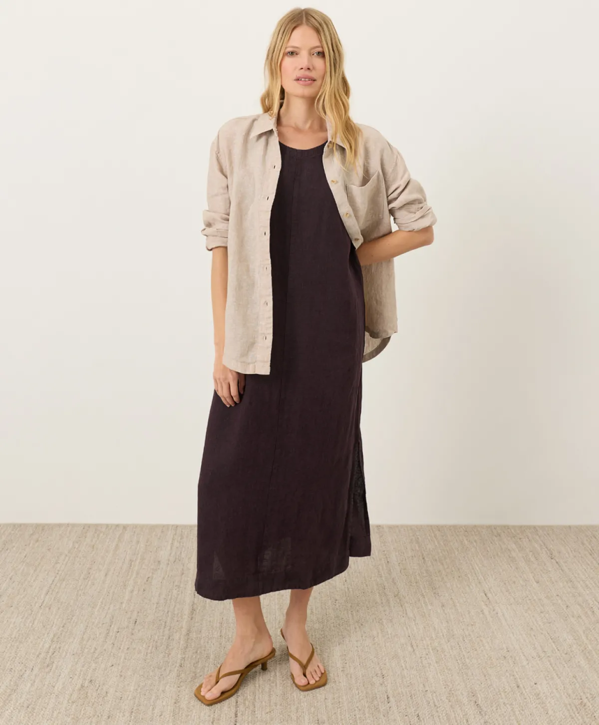 Women Pact Organic Linen Easy Tank Dress